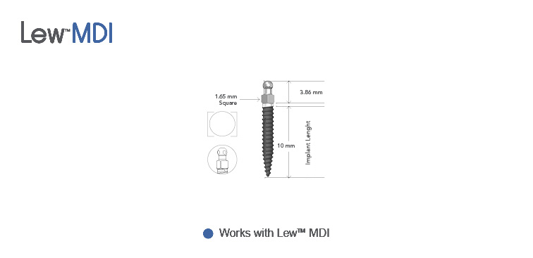 Lew™ MDI 2.0 mm O-Ball, Non-Collared Implants