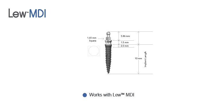 Lew™ MDI 2.5 mm O-Ball Collared Implants