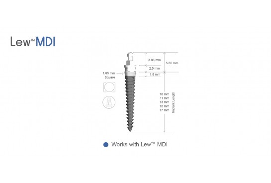 Lew™ MDI 3.0 mm O-Ball Collared Implants